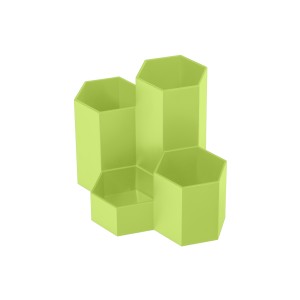 Suport birou cu 4 compartimente din plastic verde DACO 95104V