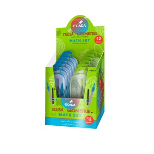 Trusă de geometrie plastic ECADA 40701