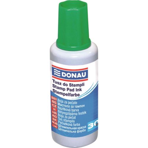 Tuș pentru ștampilă Donau cu picurător 30 ml verde Tuș pentru ștampilă Donau cu picurător 30 ml verde