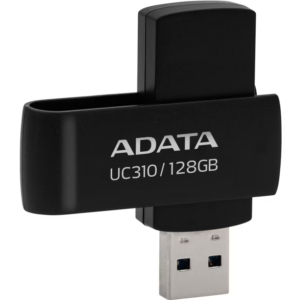 MEMORIE USB 3.2 ADATA 128 GB, protectie slide laterala, carcasa plastic, negru, "UC310-128G-RBK"