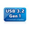 MEMORIE USB 3.2 ADATA AUV128 128GB, retractabila, carcasa plastic, negru / albastru, "AUV128-128G-RBE"