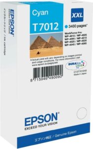 Cartus Cerneala Original Epson Cyan, T7012, pentru WP4000|4500, , , "C13T70124010"(RAPO)