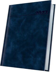 Agendă datată A5 Herlitz Premium Deluxe bleumarin, margini argintii 2027