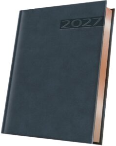 Agendă A5 datată Herlitz Premium Deluxe albastru margini bronz 2027 400216620 Agendă A5 datată Herlitz Premium Deluxe albastru margini bronz 2027