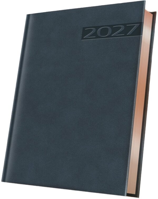 Agendă A5 datată Herlitz Premium Deluxe albastru margini bronz 2027 400216620 Agendă A5 datată Herlitz Premium Deluxe albastru margini bronz 2027