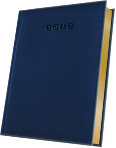 Agendă datată A5 Herlitz Premium Deluxe gri/albastru 2027