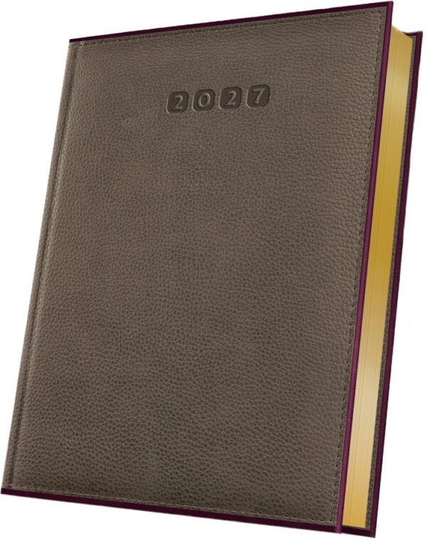 Agendă datată A5 Herlitz Premium Deluxe 2027, maro / roșu burgundy, 400216641 Agendă datată A5 Herlitz Premium Deluxe 2027, maro / roșu burgundy