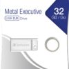 MEMORII USB Verbatim, 98749, Metal Executive, USB 2.0, 32GB, silver, "98749"