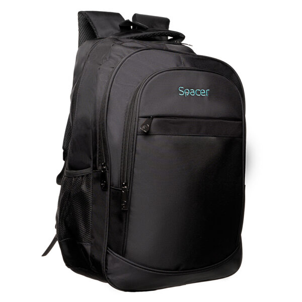 RUCSAC SPACER CHICAGO BLACK, pt. notebook de max. 17", 3 compartimente, buzunar frontal, buzunar lateral x 2,2 manere, waterproof, poliester, negru, "Chicago", "SPBP-CHICAGO-BK"