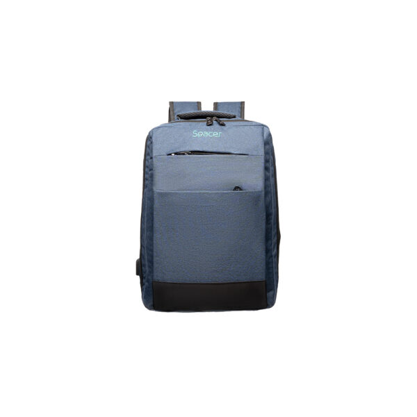 RUCSAC SPACER NEW YORK BLUE, pt. notebook de max. 17", 2 Compartimente, buzunar frontal, compartiment travel, troler strap, waterproof, poliester, albastru, " NEW-YORK-BL", 45506981 "SPBP-NEW-YORK-BL"
