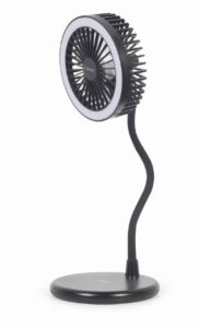LAMPA BIROU LED Gembird, 3-in-1, incarcare wireless, putere 10W, ventilator 3 viteze, alimentator USB neinclus, negru "TA-WPC10-LEDFAN-01"